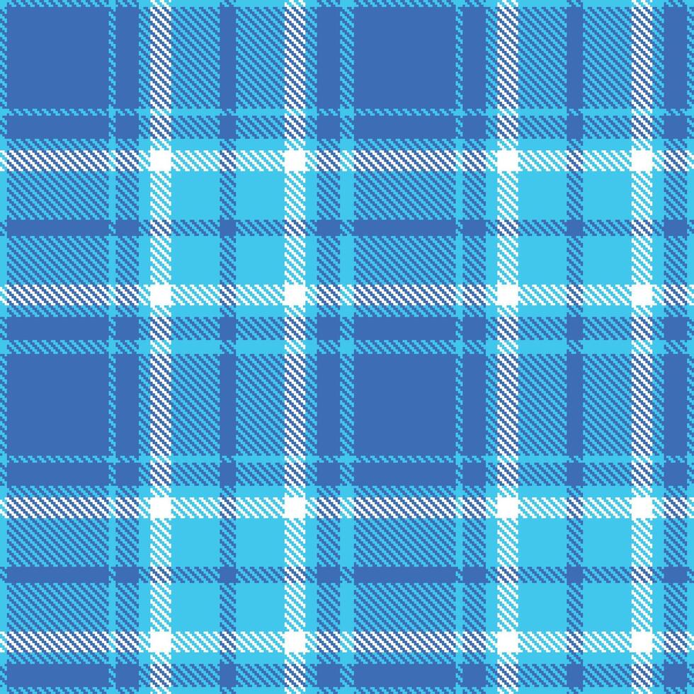 Modern Seamless Tartan in Muted Neon Blue tones Textile Design vector