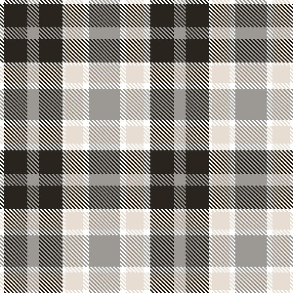 Cool White and Vivid Dark Grey Seamless Tartan Textile Design vector