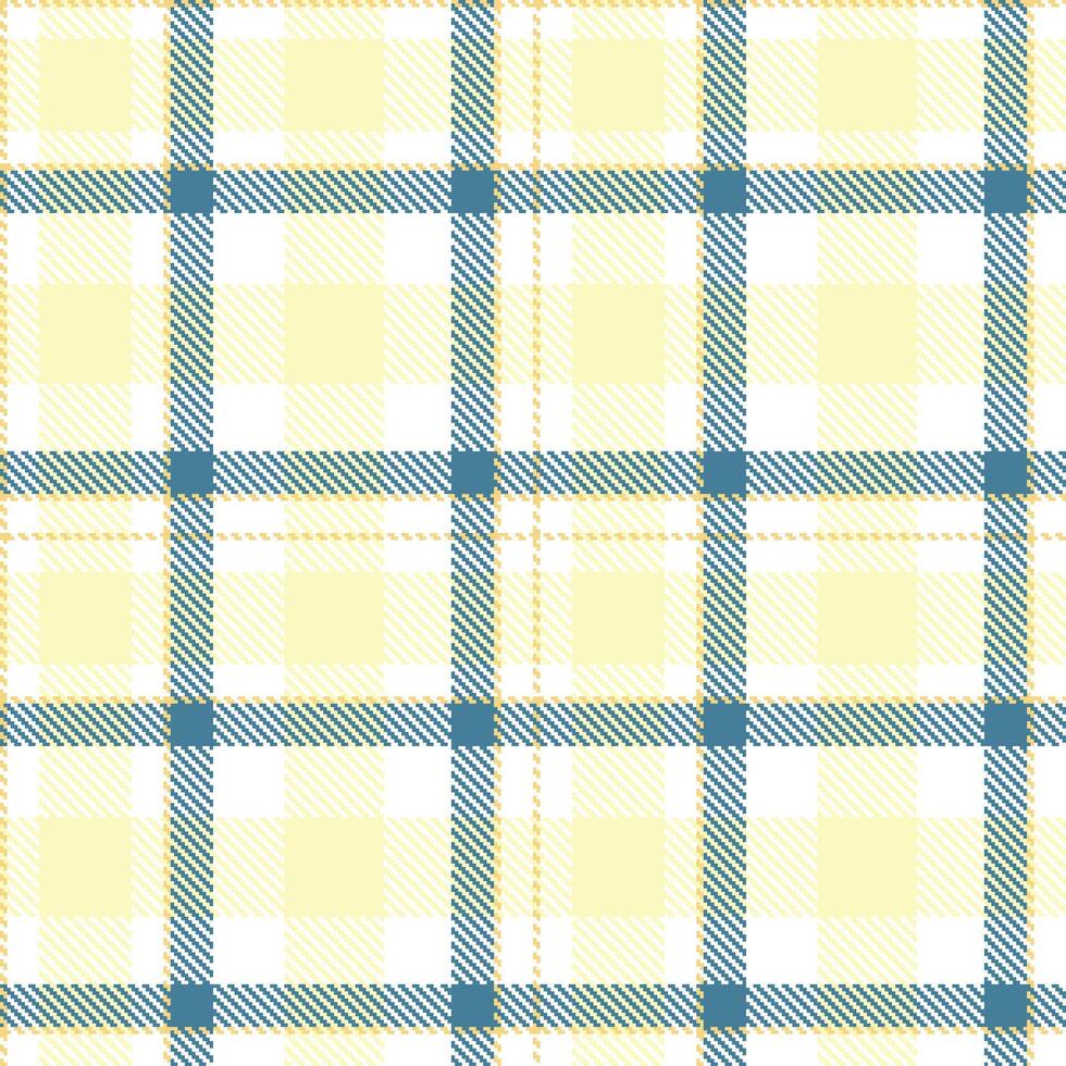 Metallic White Seamless Tartan with Soft Wheat accents Textile Design vector