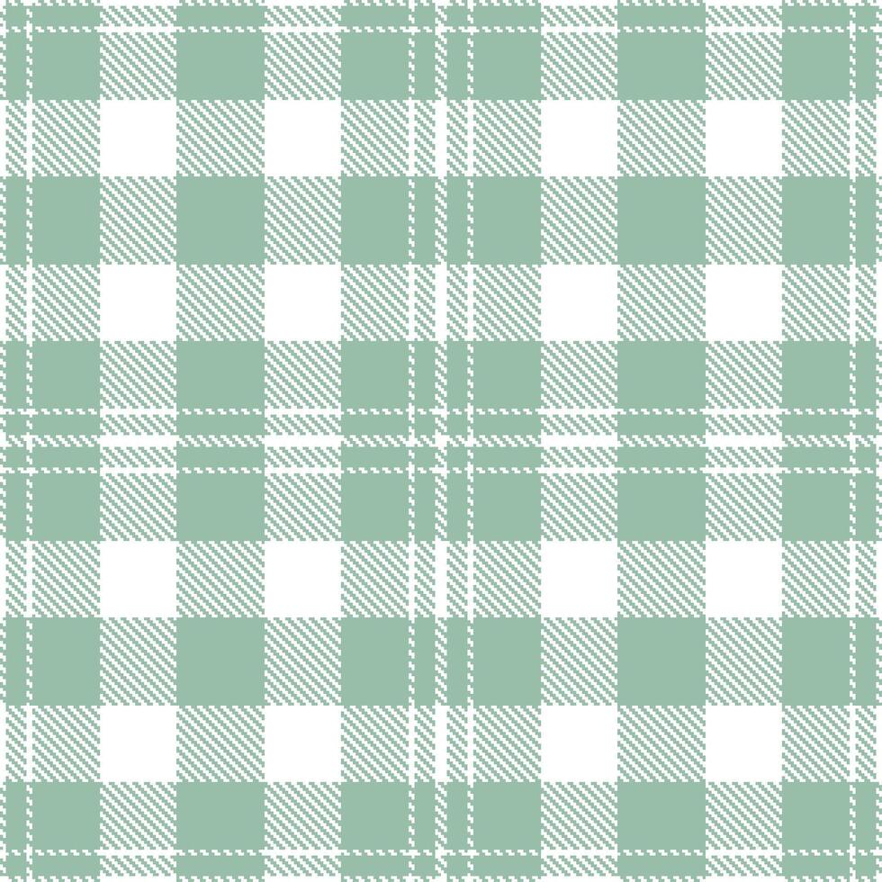 Vivid White and Dark Greenish Grey Seamless Tartan Textile Design vector