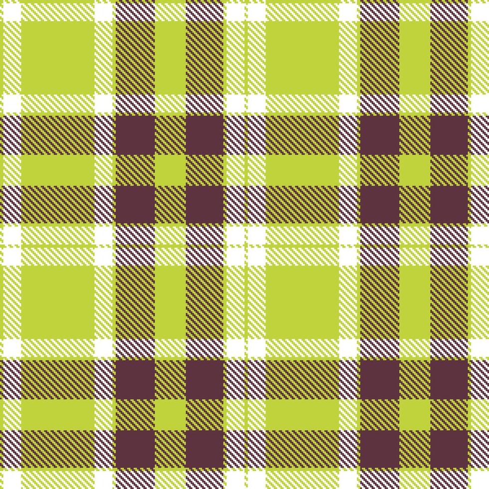 Metallic Pea and Metallic White Seamless Tartan Textile Design vector