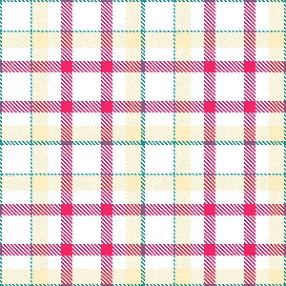 Muted White and Deep Sea Seamless Tartan Textile Design vector