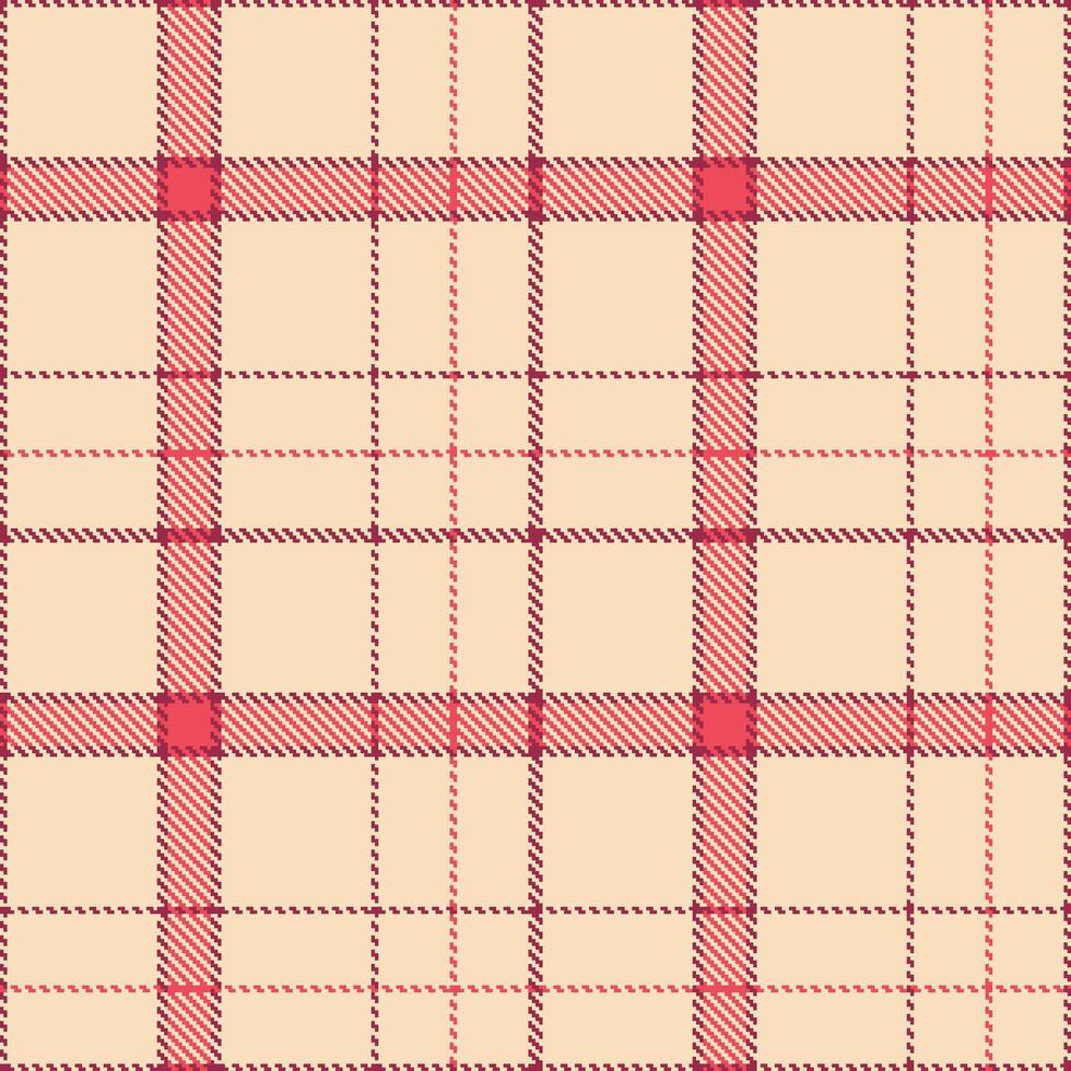Light Purple Red and Warm Light Peach Seamless Tartan Textile Design vector
