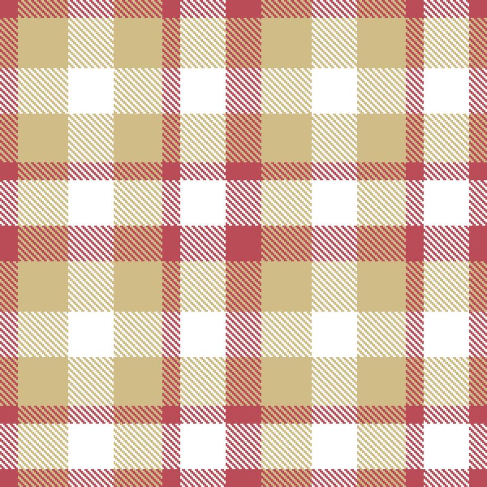 Bright Dusty Red and Dusty Very Light Brown Seamless Tartan Textile Design vector