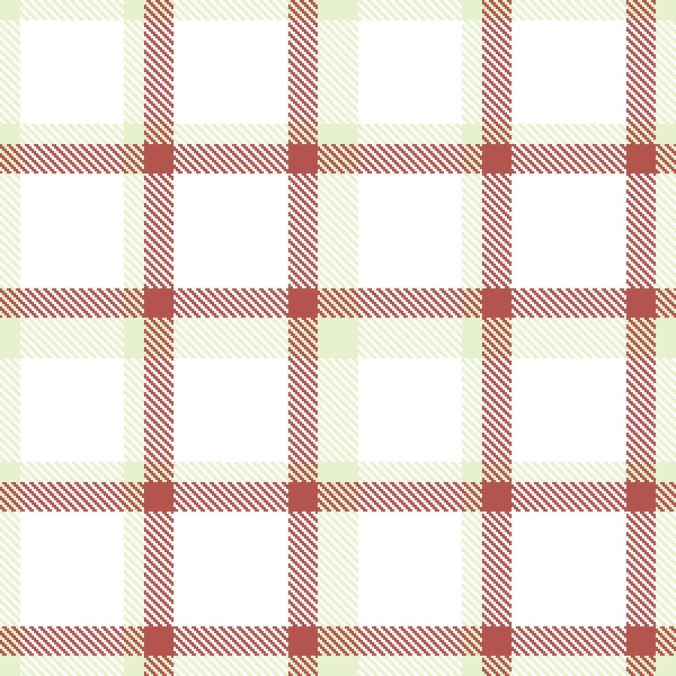 Bright Eggshell and Rich White Seamless Tartan Textile Design vector