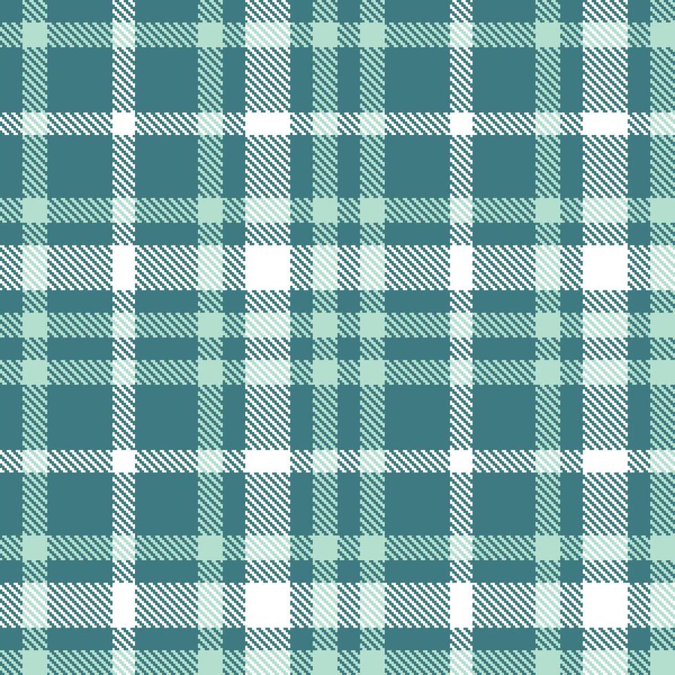 Modern Vivid Deep Aqua Seamless Tartan Textile Design vector