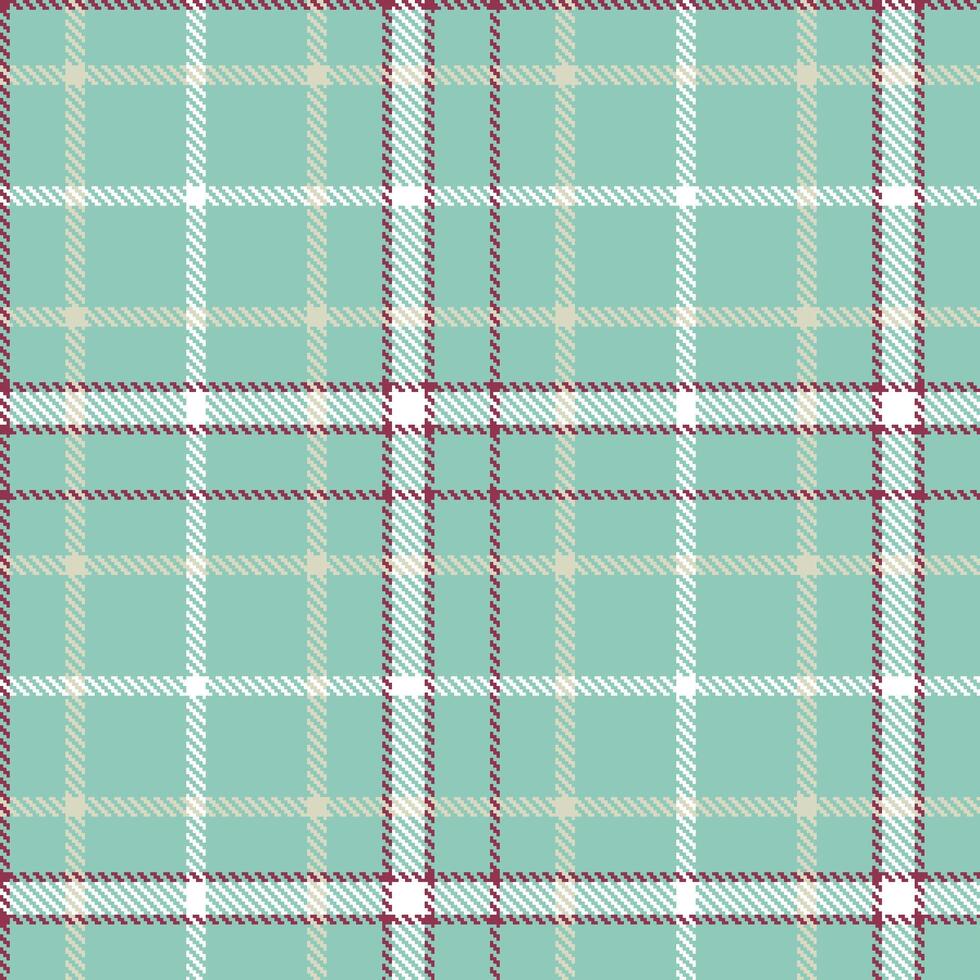 Modern Seamless Tartan in Soft Pale Teal tones Textile Design vector