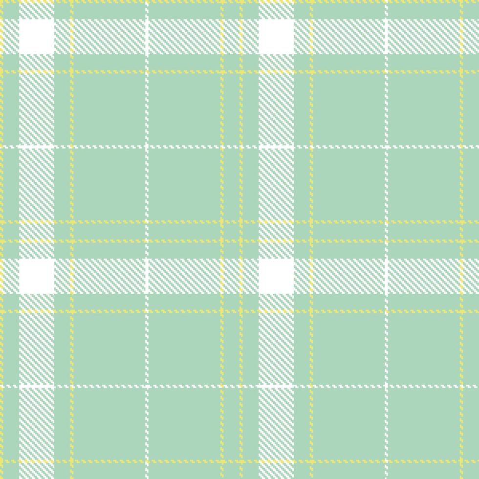 Iridescent Pale Teal and Dusty Sandy Yellow Seamless Tartan Textile Design vector