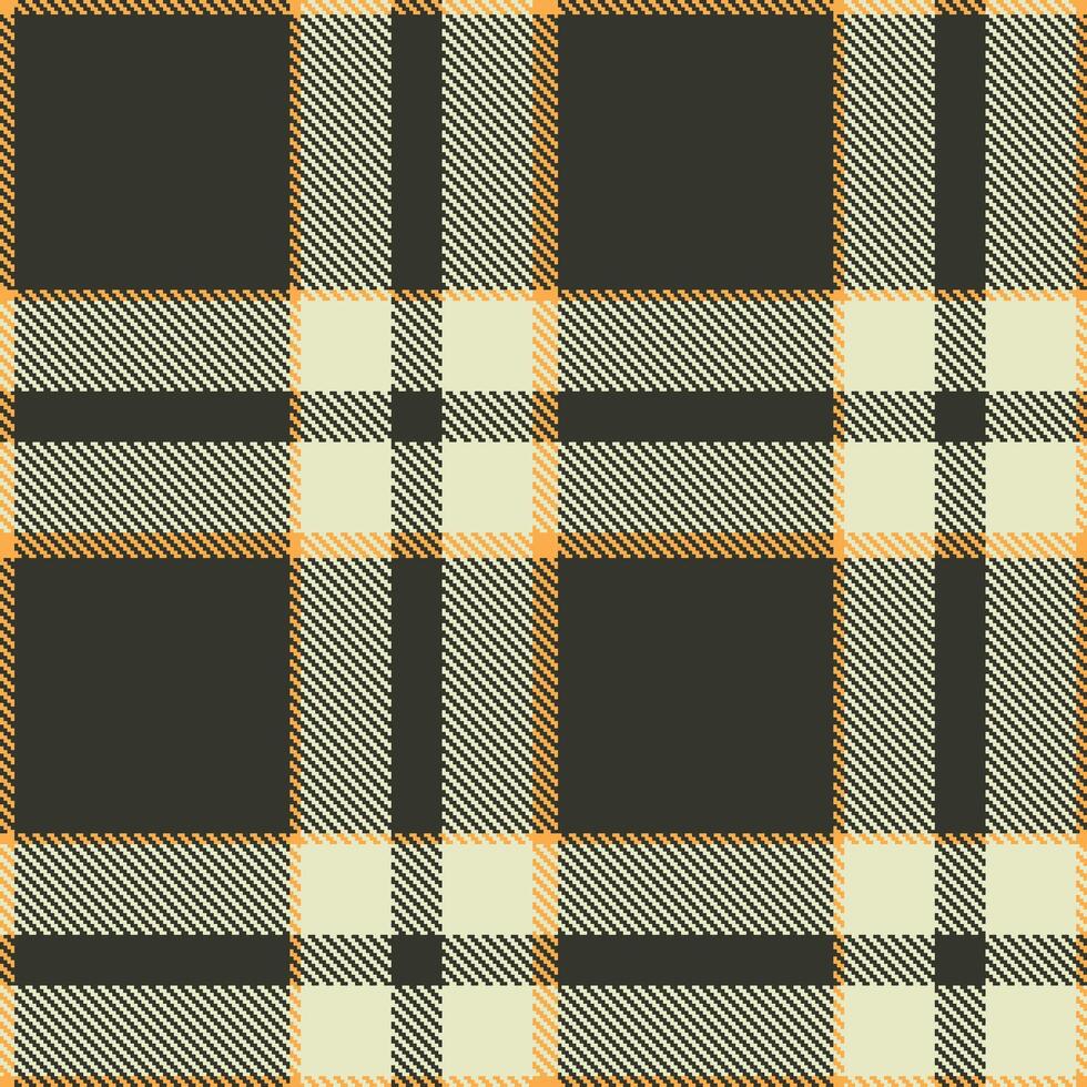 Warm Light Orange Seamless Tartan with Dusty Charcoal accents Textile Design vector