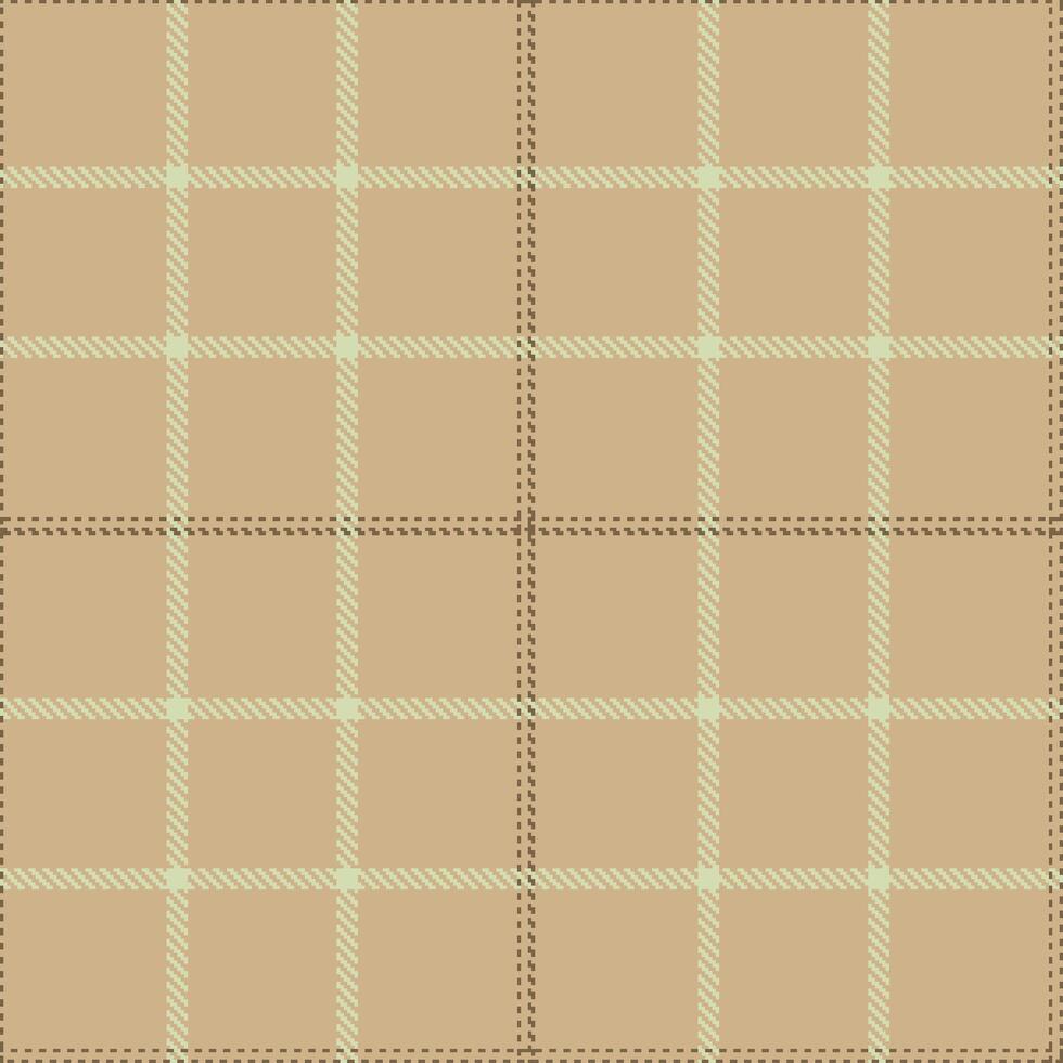 Dusty Toupe and Light Dark Taupe Seamless Tartan Textile Design vector