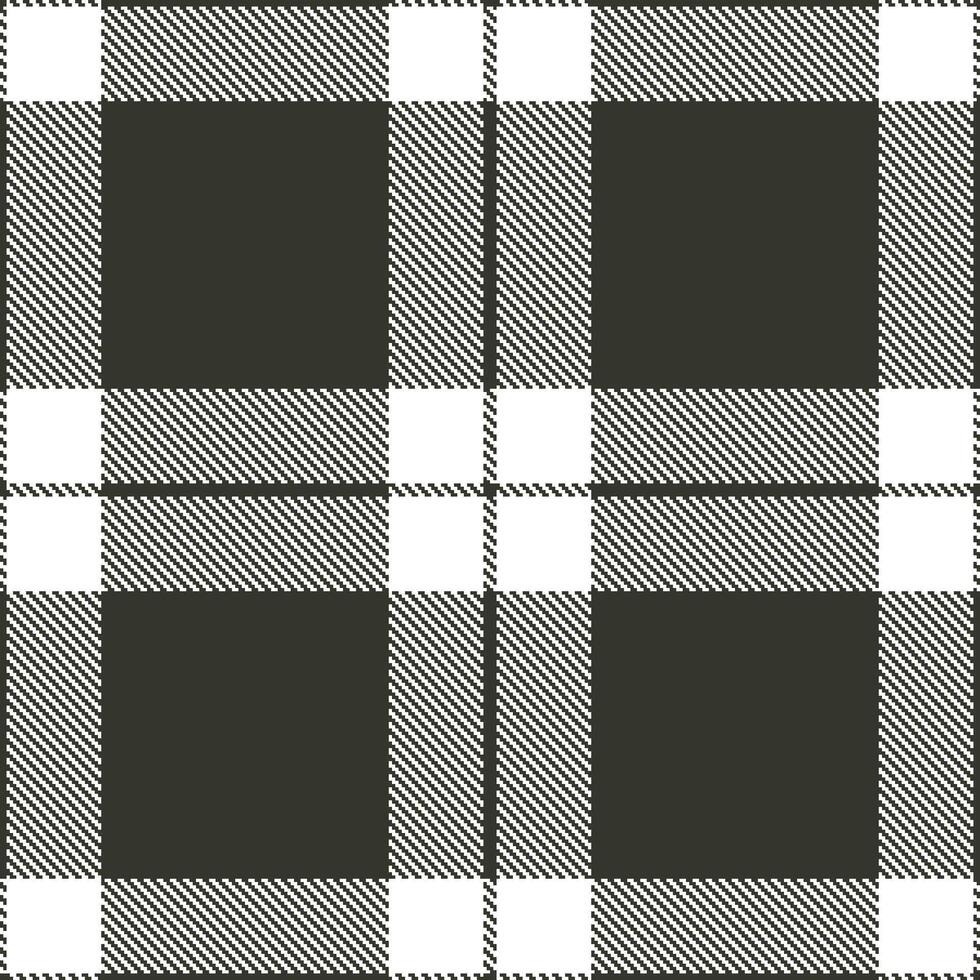 Dark Charcoal Seamless Tartan with Soft White accents Textile Design vector
