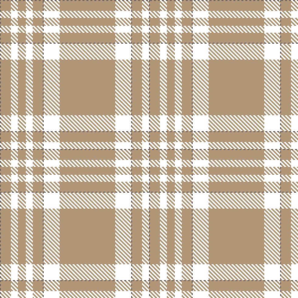 Metallic Pale Brown Seamless Tartan with Vivid White accents Textile Design vector