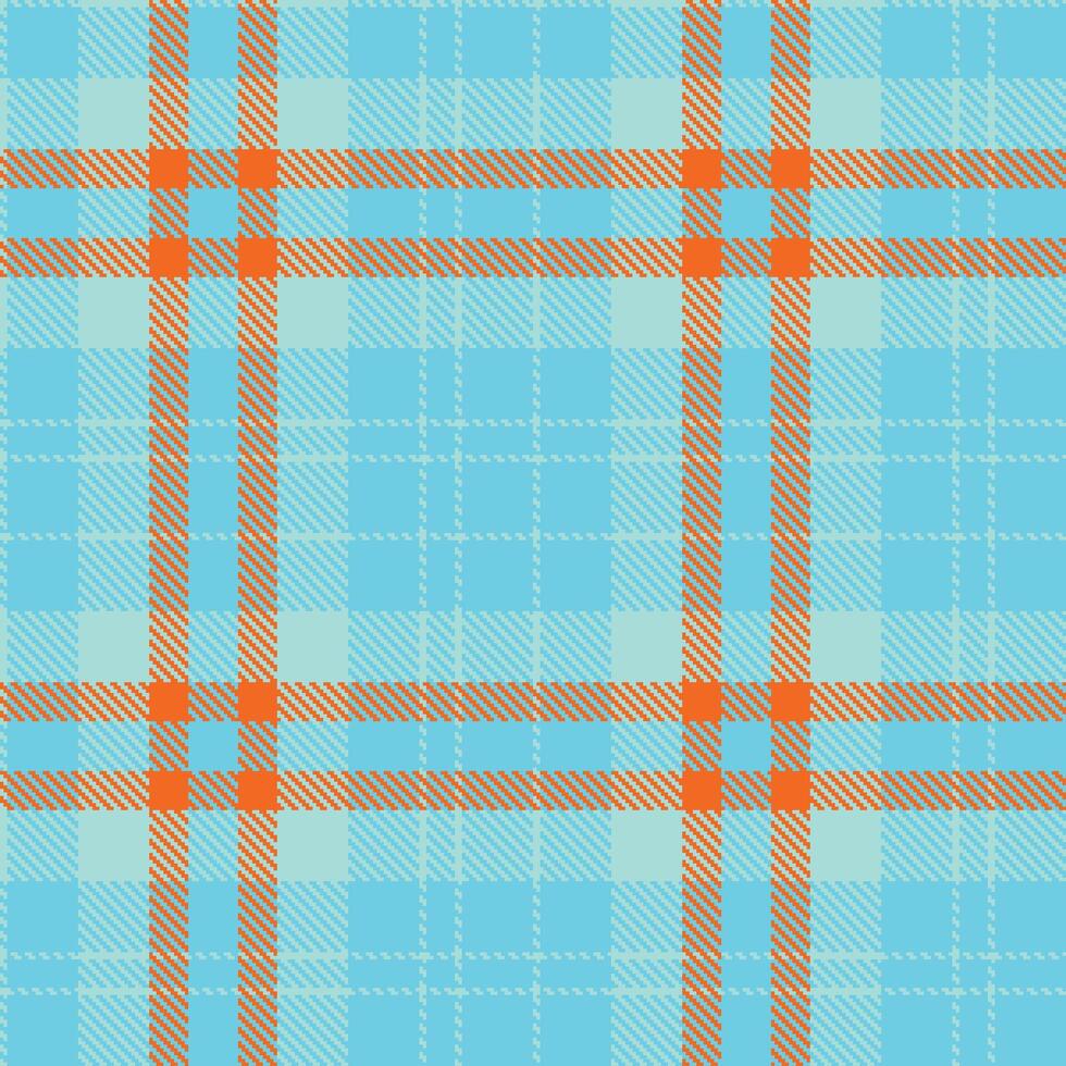 Cool Duck Egg Blue and Vivid Robin's Egg Seamless Tartan Textile Design vector