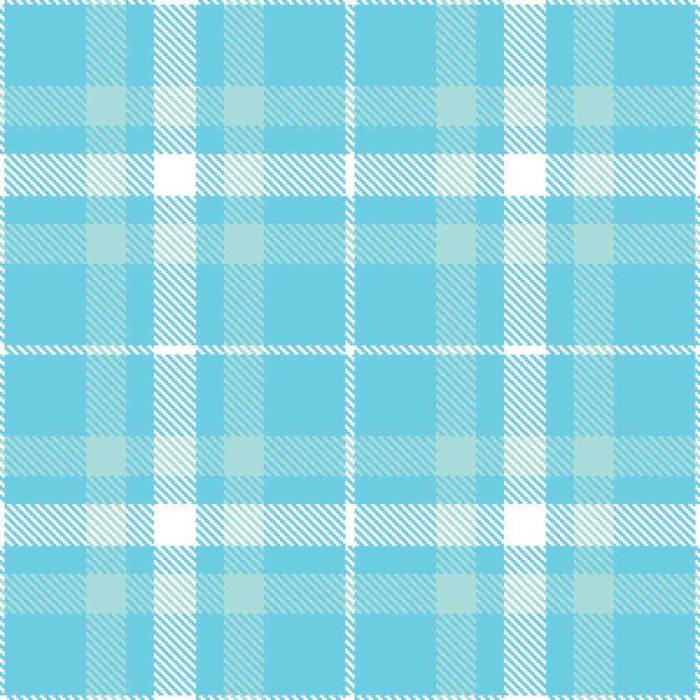 Warm Robin's Egg and Neon White Seamless Tartan Textile Design vector