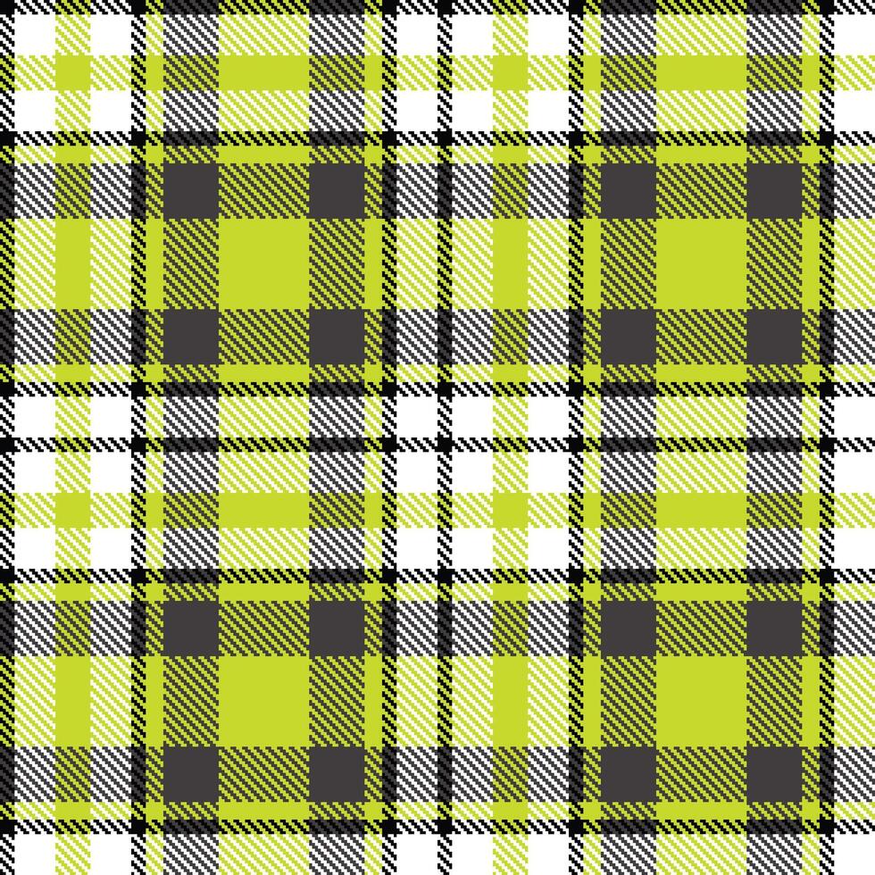 Cool Neon Yellow and Warm Black Seamless Tartan Textile Design vector
