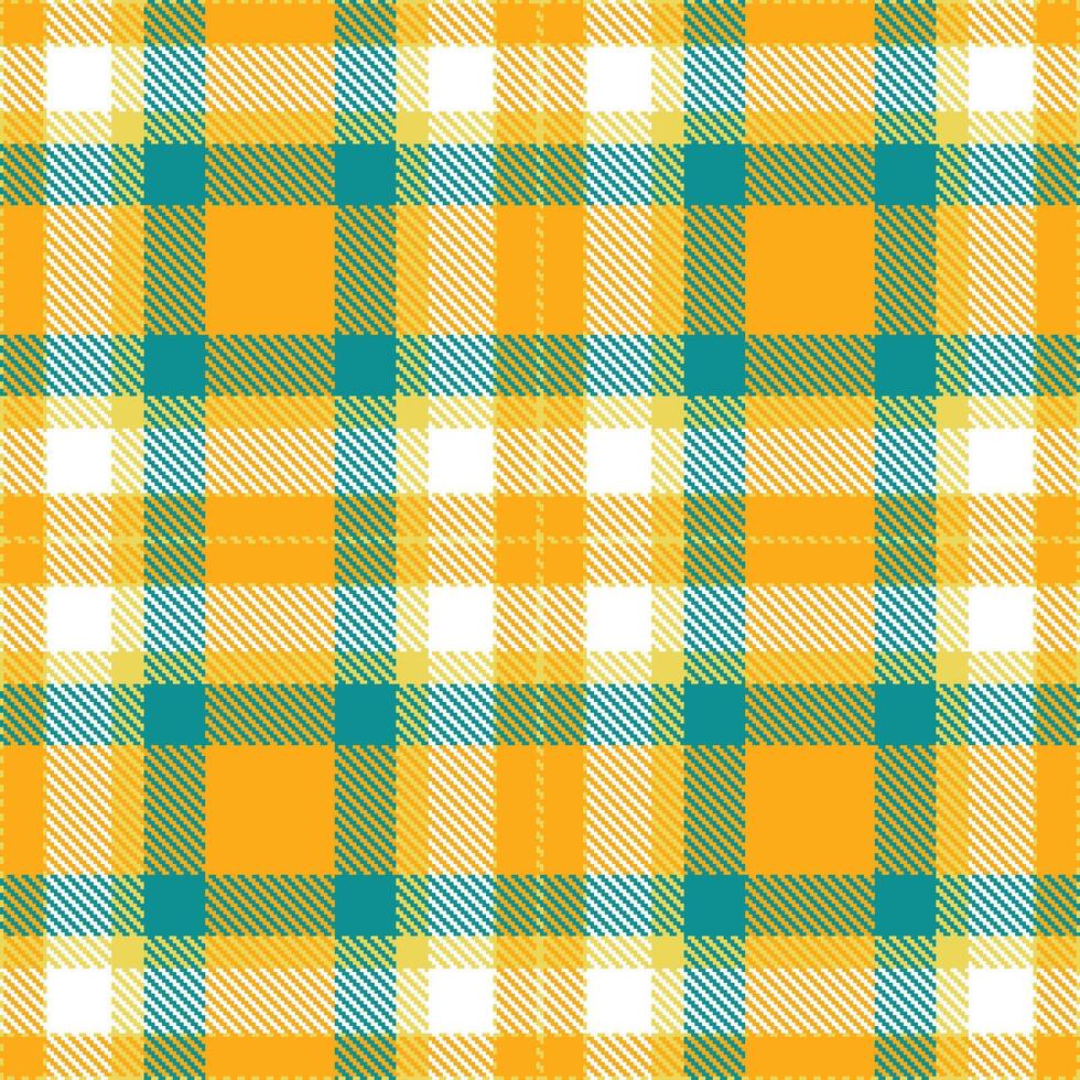 Modern Deep Dull Yellow Seamless Tartan Textile Design vector
