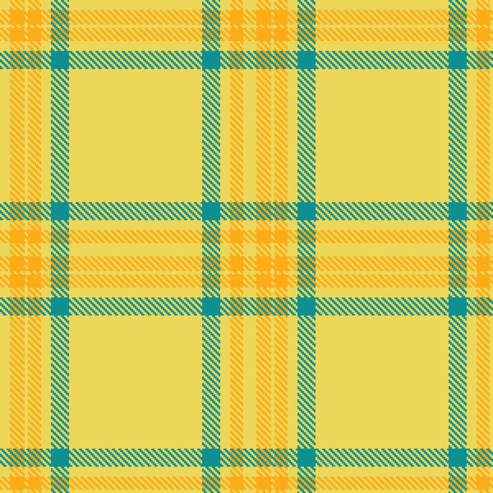 Modern Light Dull Yellow Seamless Tartan Textile Design vector
