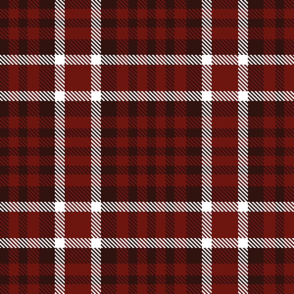 Neon Dark Brown Seamless Tartan with Pale Reddy Brown accents Textile Design vector