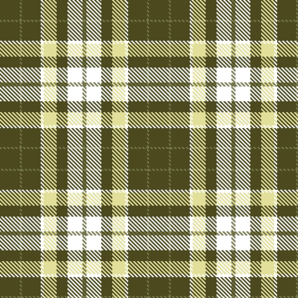 Cool Green Brown Seamless Tartan with Cool White accents Textile Design vector