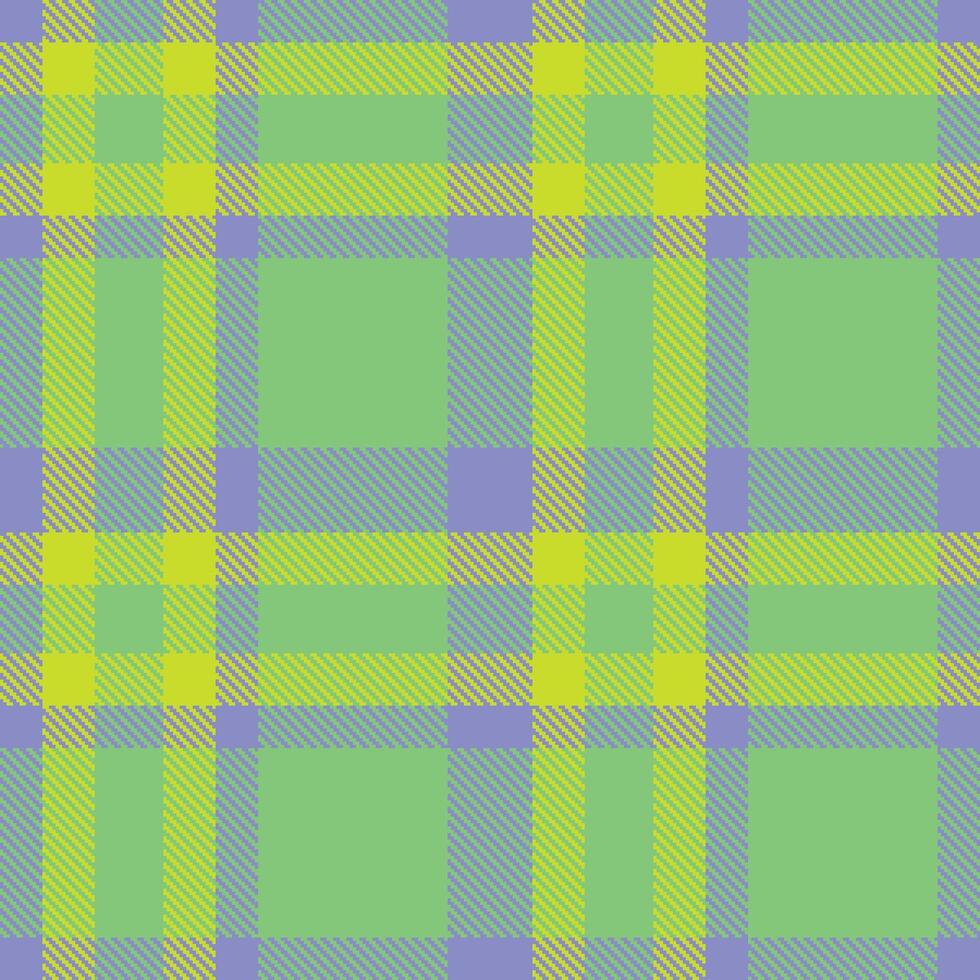 Muted Perrywinkle Seamless Tartan with Metallic Yellowy Green accents Textile Design vector