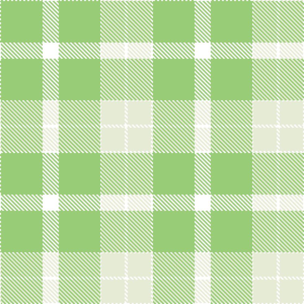 Muted White Seamless Tartan with Vivid Light Moss Green accents Textile Design vector