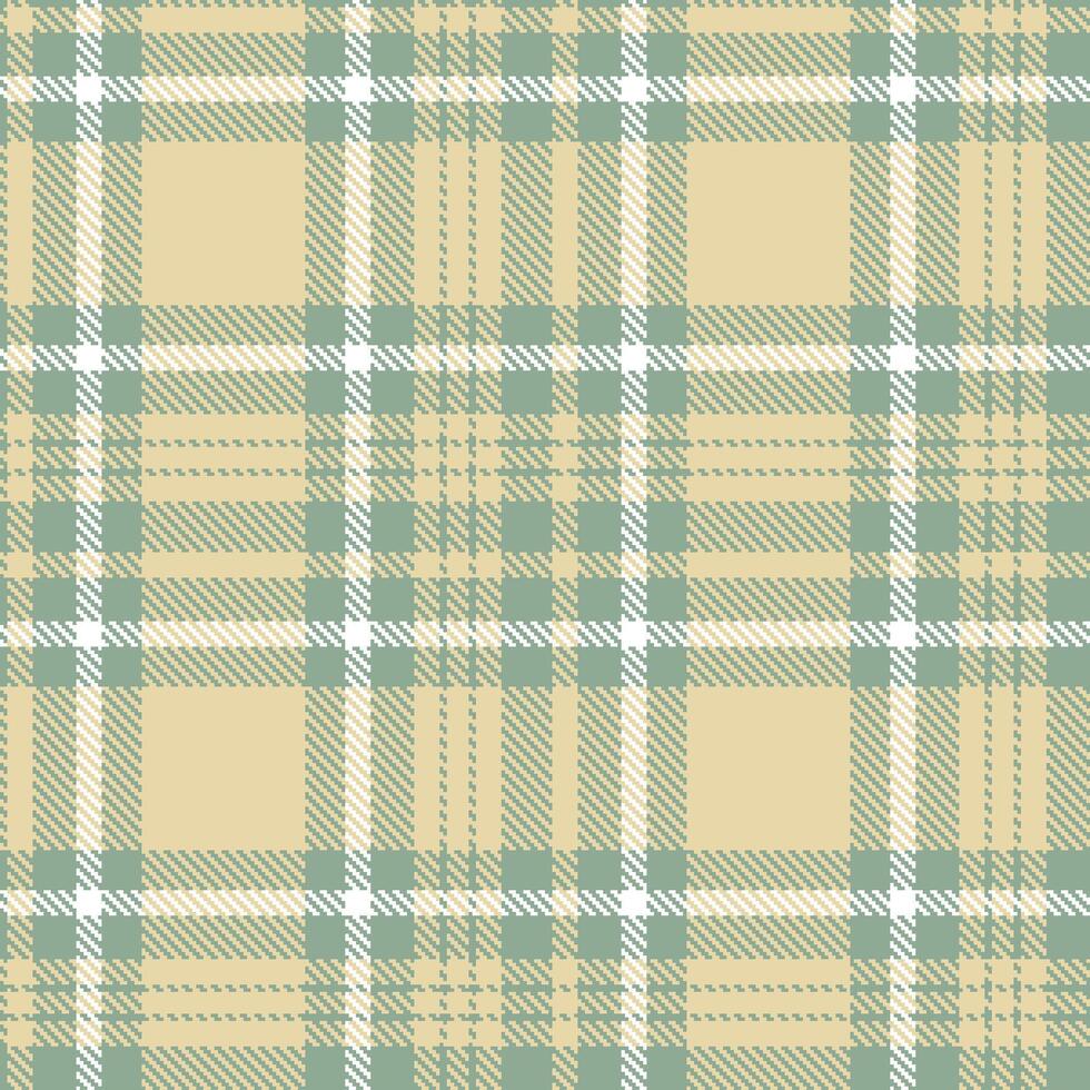 Muted Greenish Grey Seamless Tartan with Muted Beige accents Textile Design vector