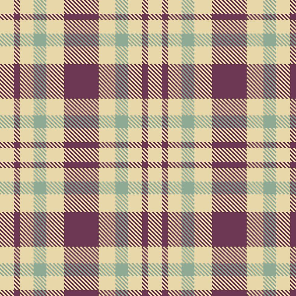 Neon Beige Seamless Tartan with Warm Dirty Purple accents Textile Design vector