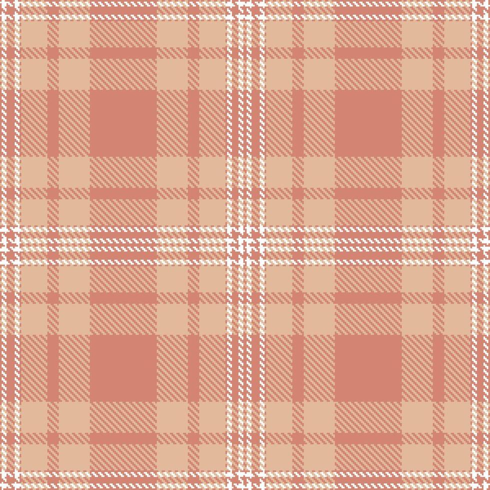 Modern Seamless Tartan in Neon Brownish Pink tones Textile Design vector