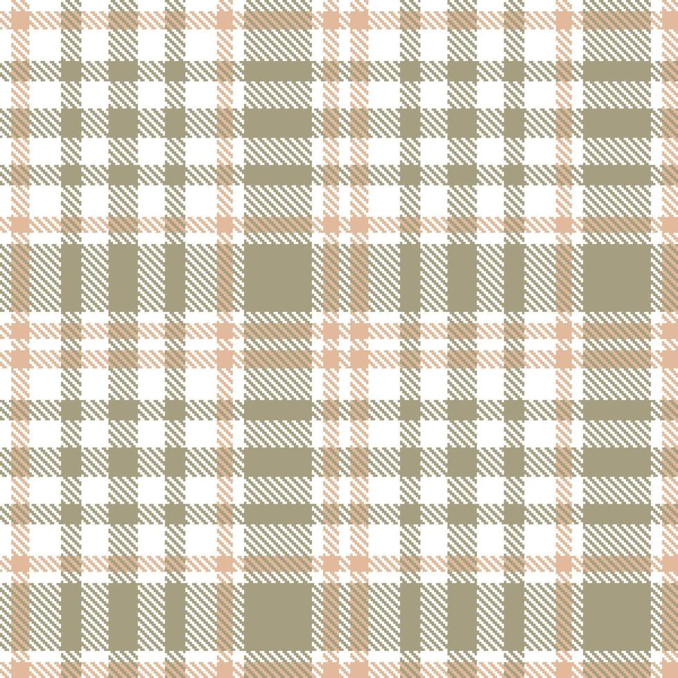 Dusty White and Pale Stone Seamless Tartan Textile Design vector
