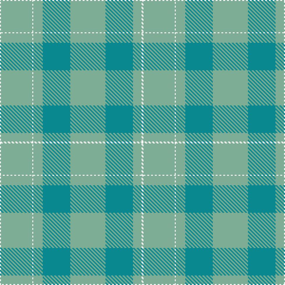 Modern Neon Greyish Teal Seamless Tartan Textile Design vector