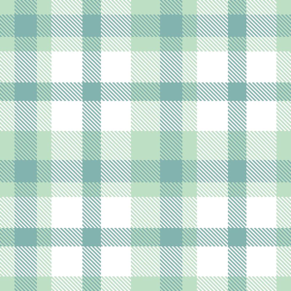 Modern Seamless Tartan in Pale Pale Aqua tones Textile Design vector
