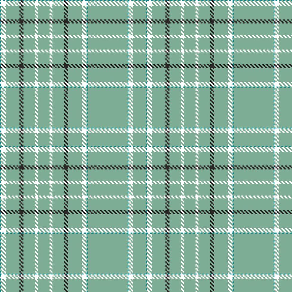 Dusty Greyish Teal and Pale White Seamless Tartan Textile Design vector