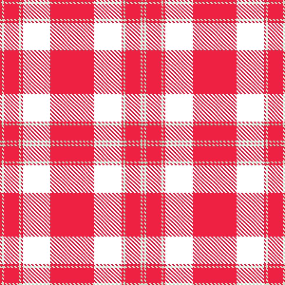 Modern Seamless Tartan in Bright Pinky Red tones Textile Design vector