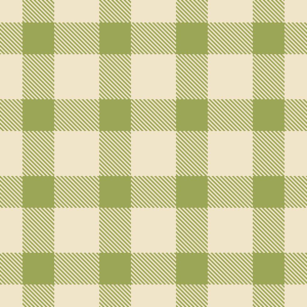 Dusty Pale and Neon Khaki Seamless Tartan Textile Design vector