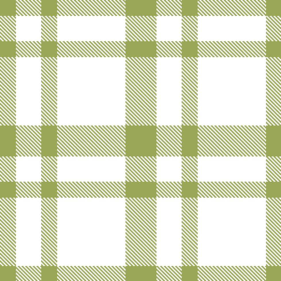 Dusty Khaki Seamless Tartan with Soft White accents Textile Design vector