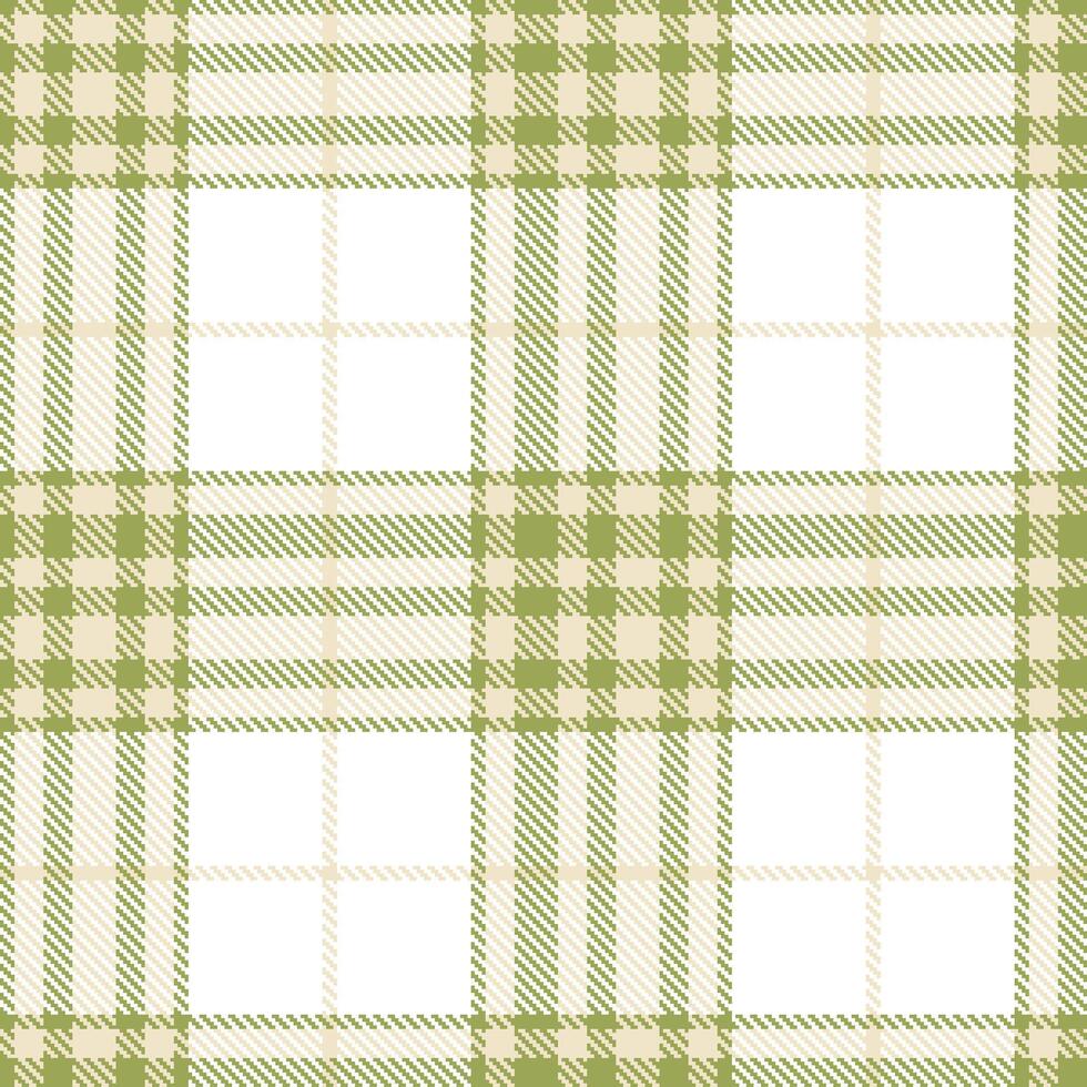 Rich Khaki Seamless Tartan with Pastel Pale accents Textile Design vector