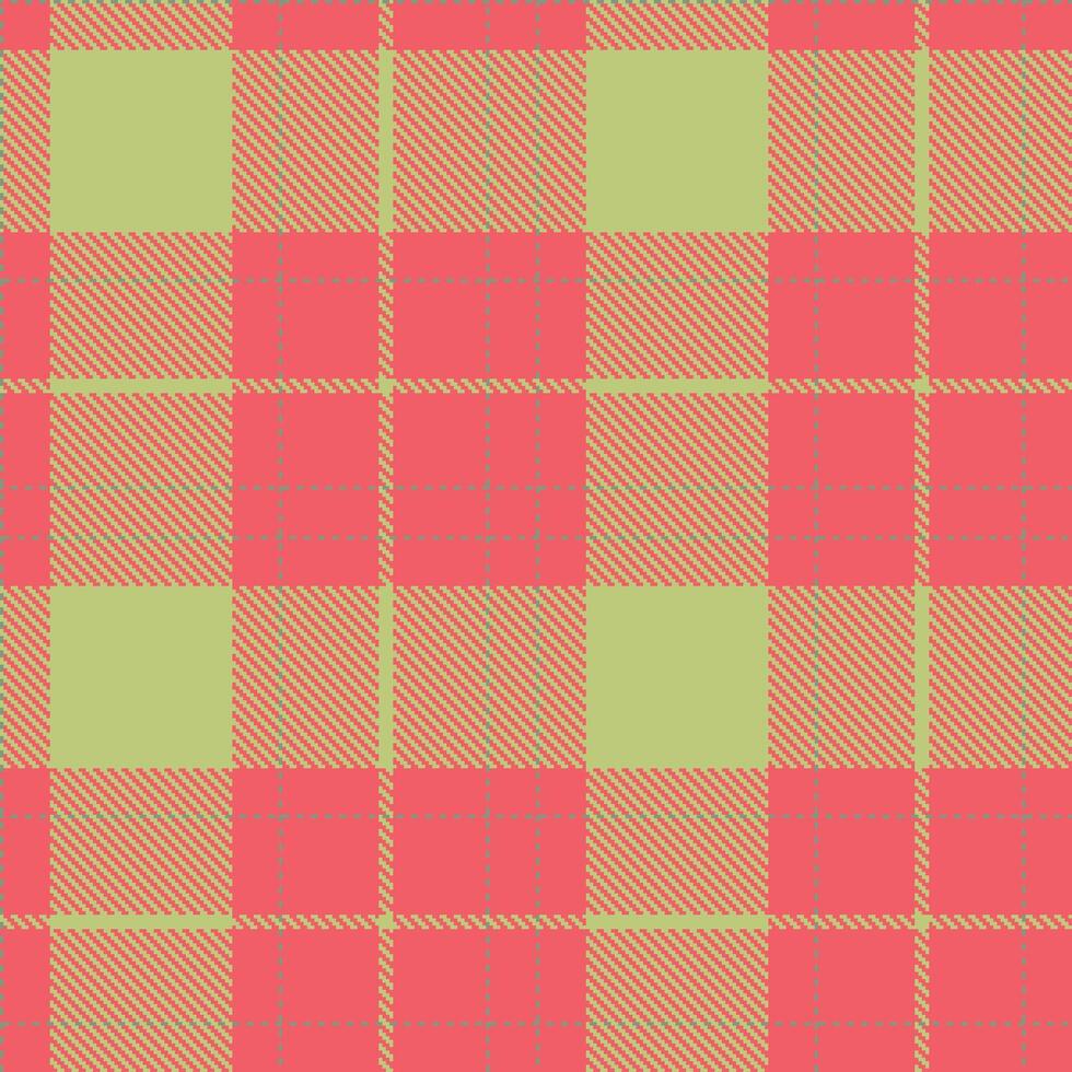 Modern Seamless Tartan in Deep Coral Pink tones Textile Design vector