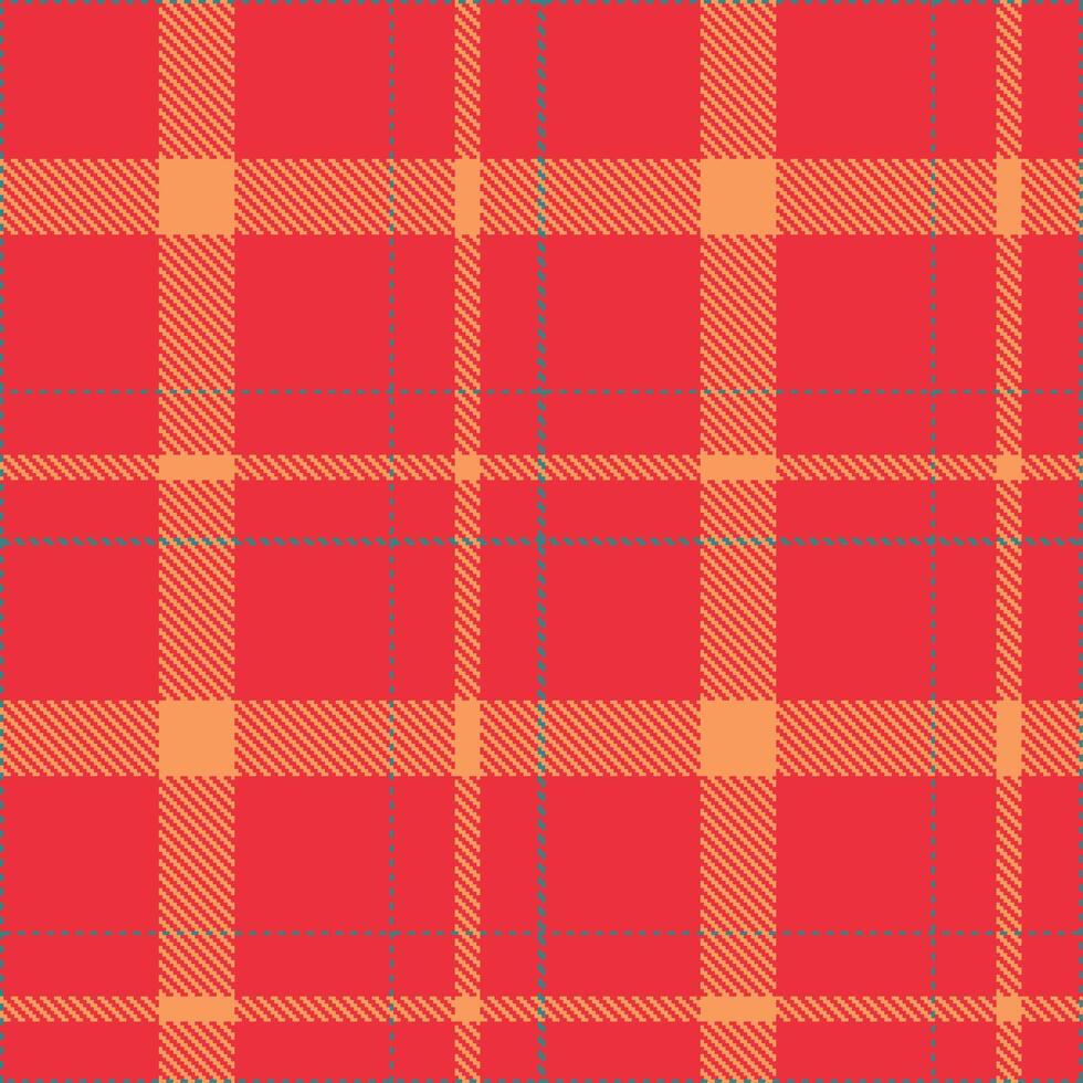 Dusty Strawberry Seamless Tartan with Soft Deep Aqua accents Textile Design vector