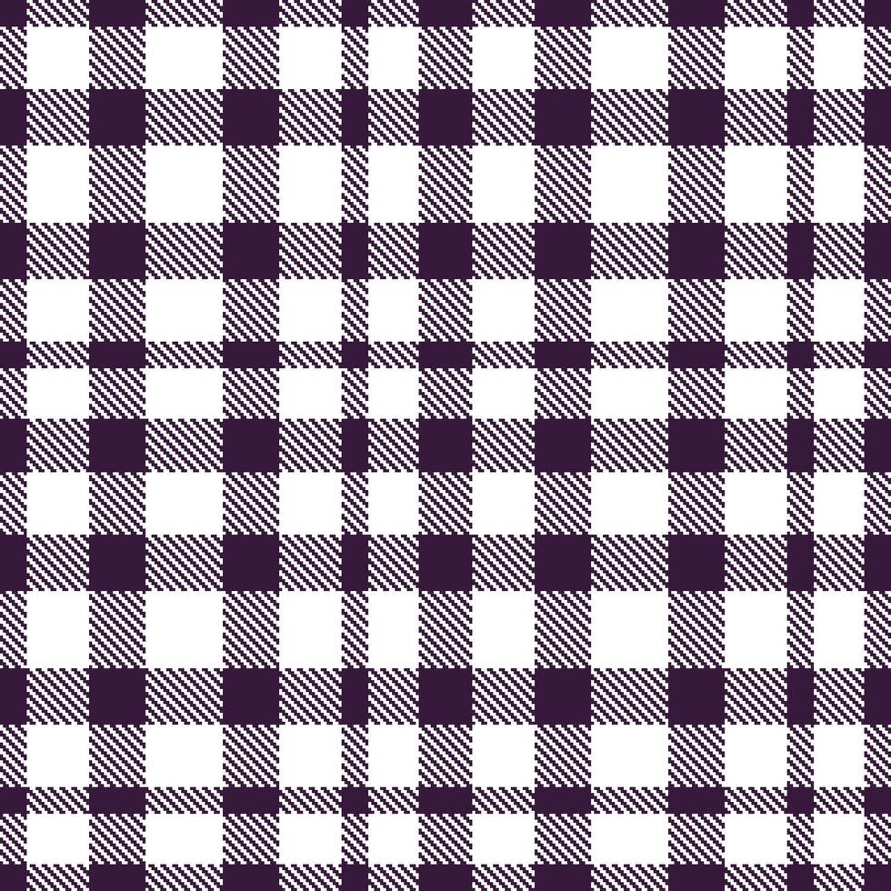 Rich Eggplant and Deep White Seamless Tartan Textile Design vector