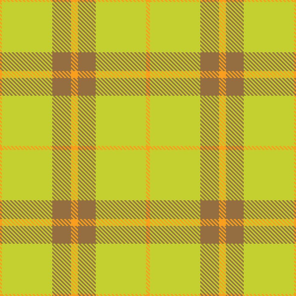 Pastel Mango Seamless Tartan with Cool Baby Puke Green accents Textile Design vector
