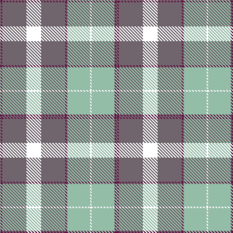Dusty Slate Grey Seamless Tartan with Metallic Plum accents Textile Design vector