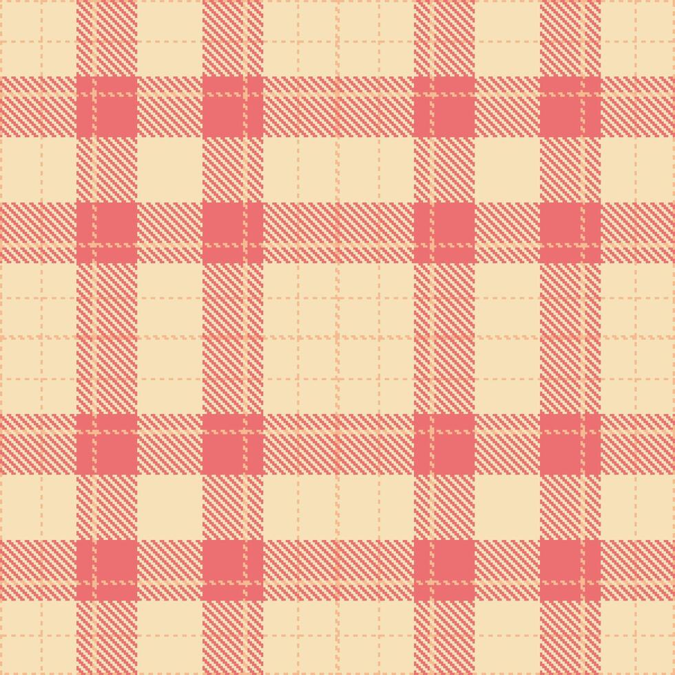Metallic Peach and Rich Beige Seamless Tartan Textile Design vector