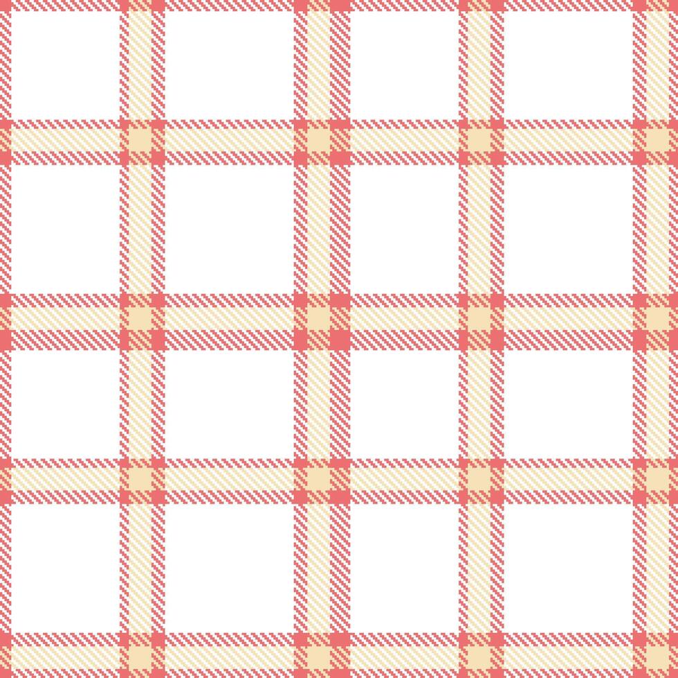 Cool Salmon Pink and Dark White Seamless Tartan Textile Design vector