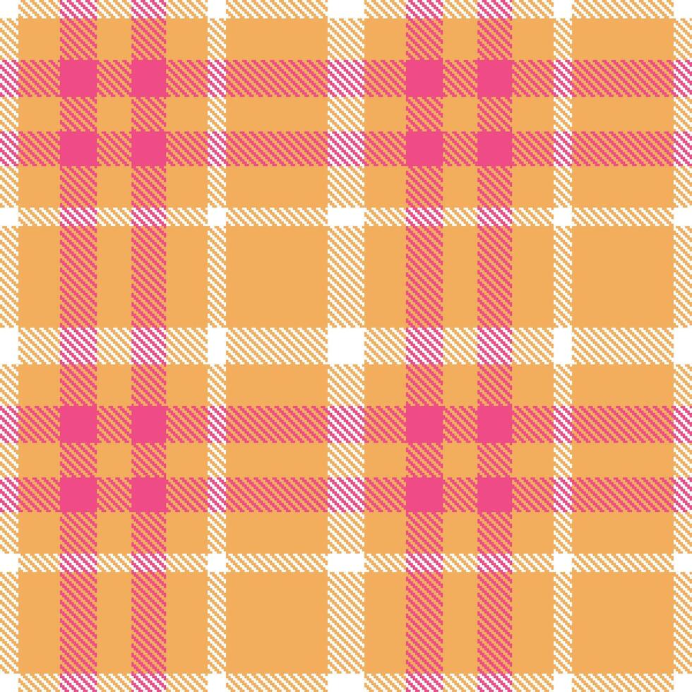 Muted Apricot and Iridescent White Seamless Tartan Textile Design vector
