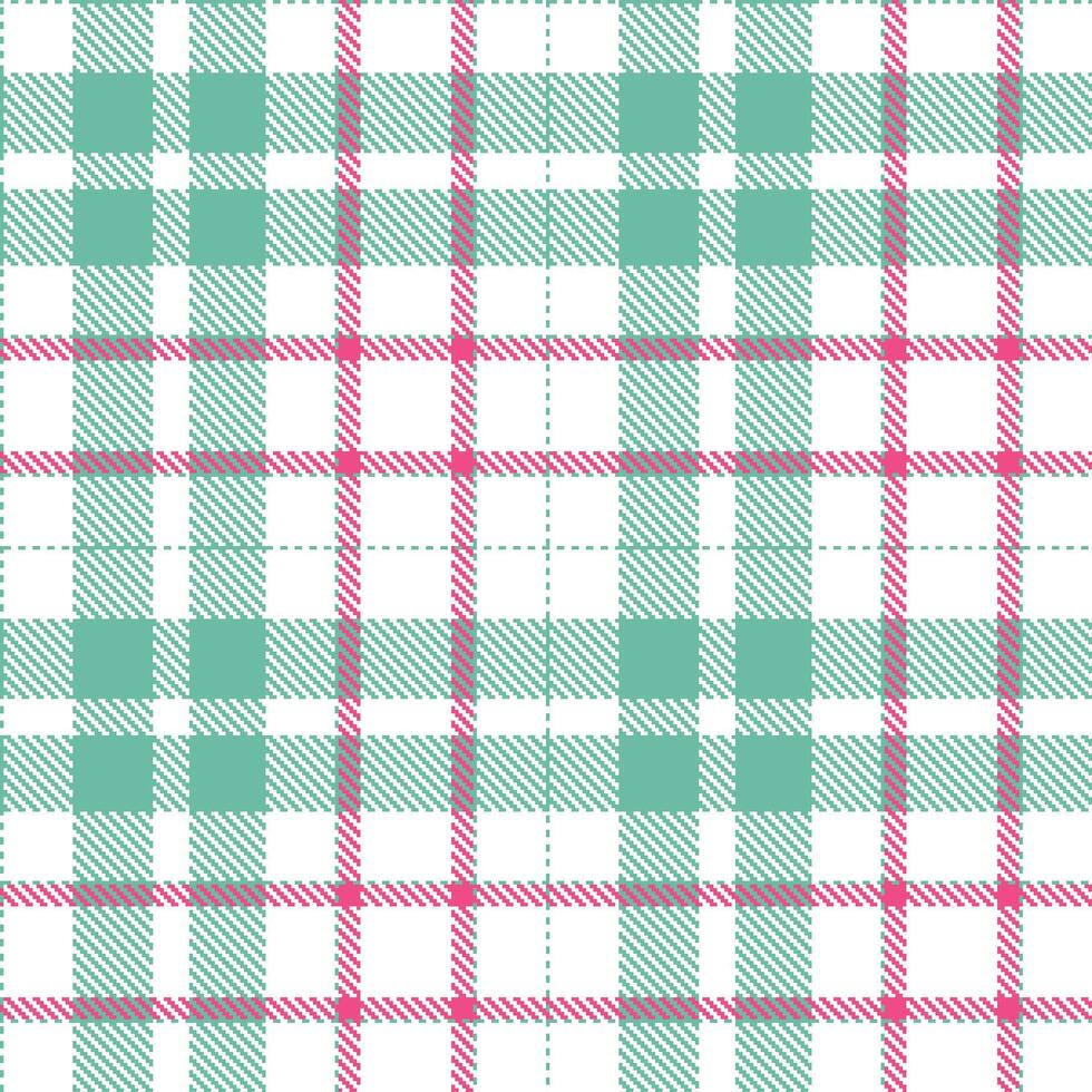 Rich Pale Teal and Vivid White Seamless Tartan Textile Design vector