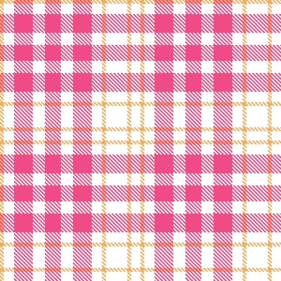 Iridescent White Seamless Tartan with Deep Apricot accents Textile Design vector
