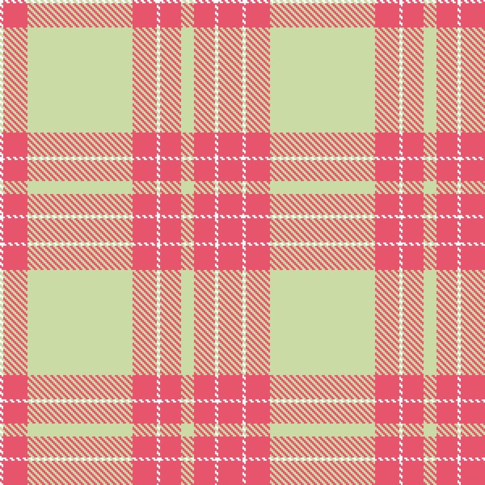 Muted Warm Pink and Deep White Seamless Tartan Textile Design vector