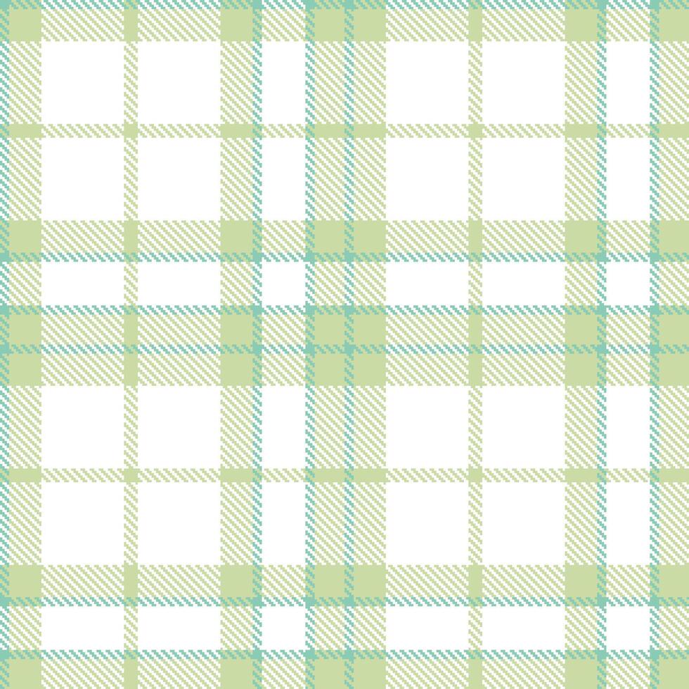 Deep Light Grey Green and Rich Pale Teal Seamless Tartan Textile Design vector