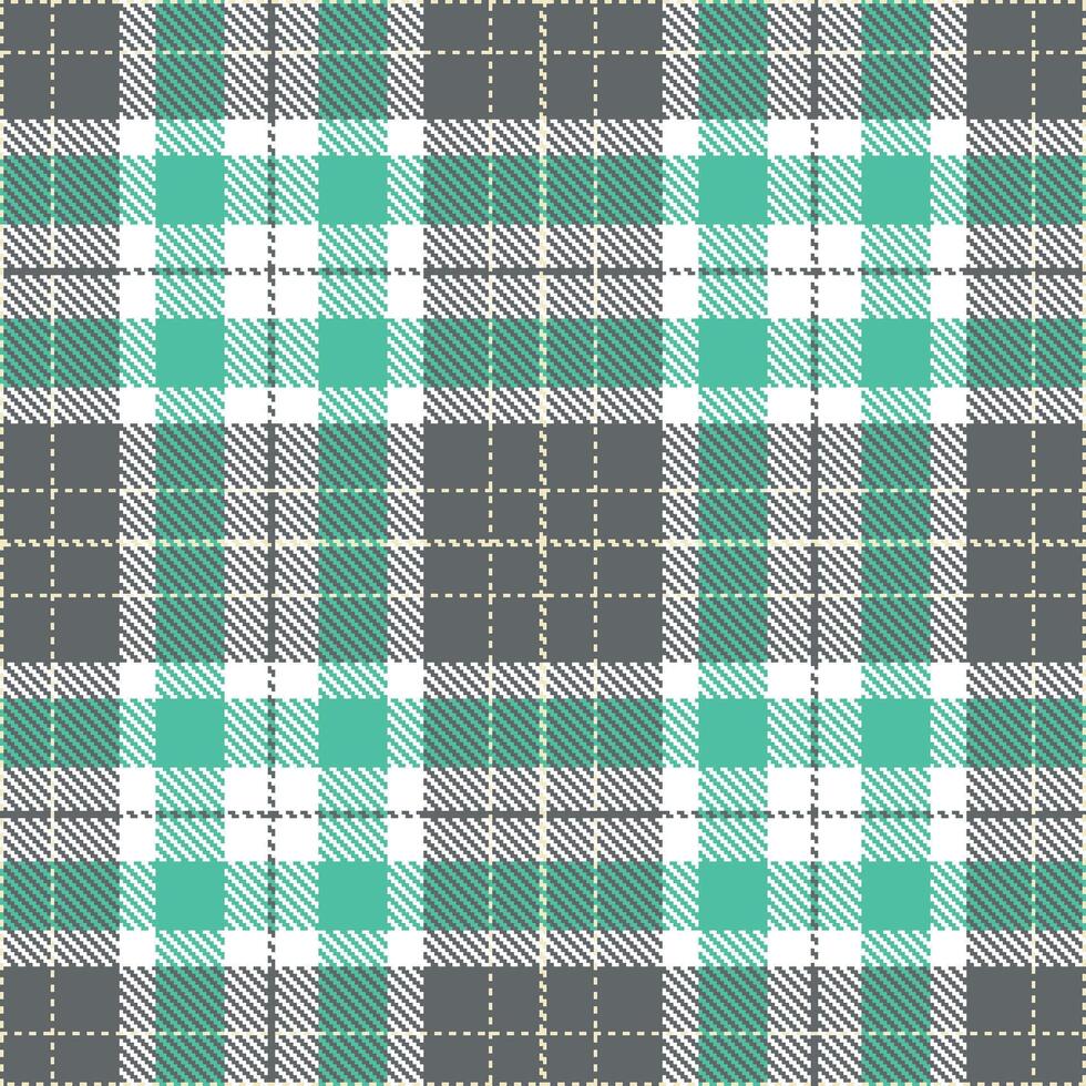 Dusty Slate Grey Seamless Tartan with Cool White accents Textile Design vector