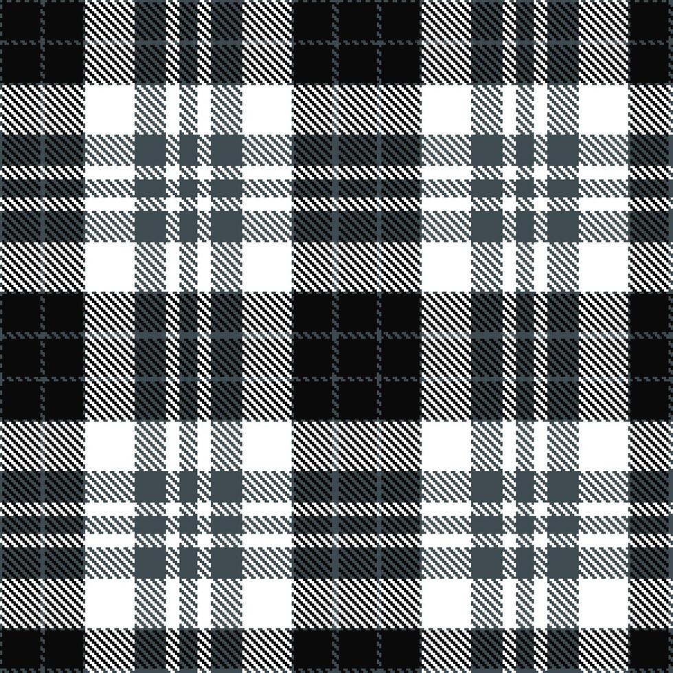 Modern Seamless Tartan in Rich Charcoal Grey tones Textile Design vector